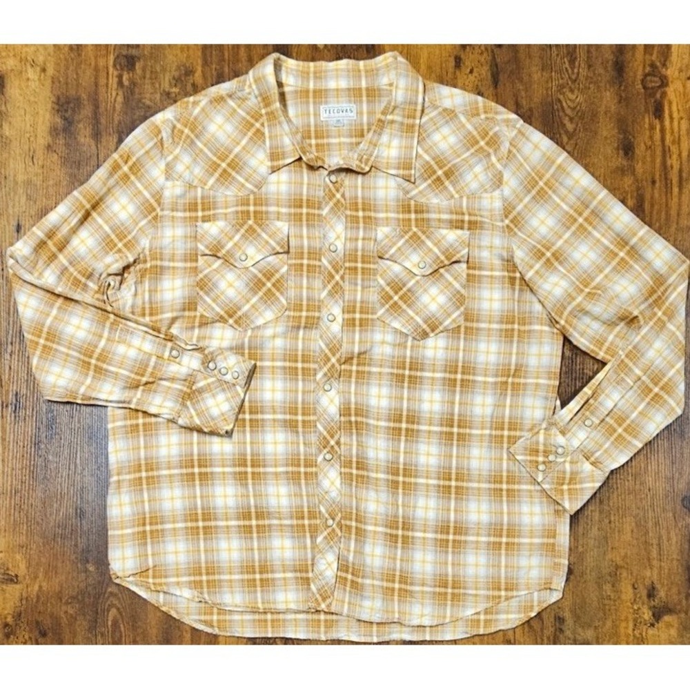 Tecovas Western Shirt Men's 2XL Multicolor Plaid Pearl Snap Long Sleeve Cotton
